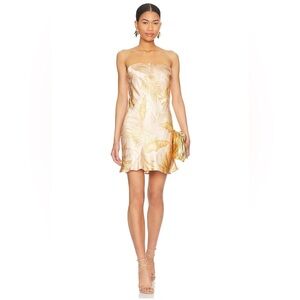 NWT Bec & Bridge Dusty Palms Strapless Mini Dress Size US4